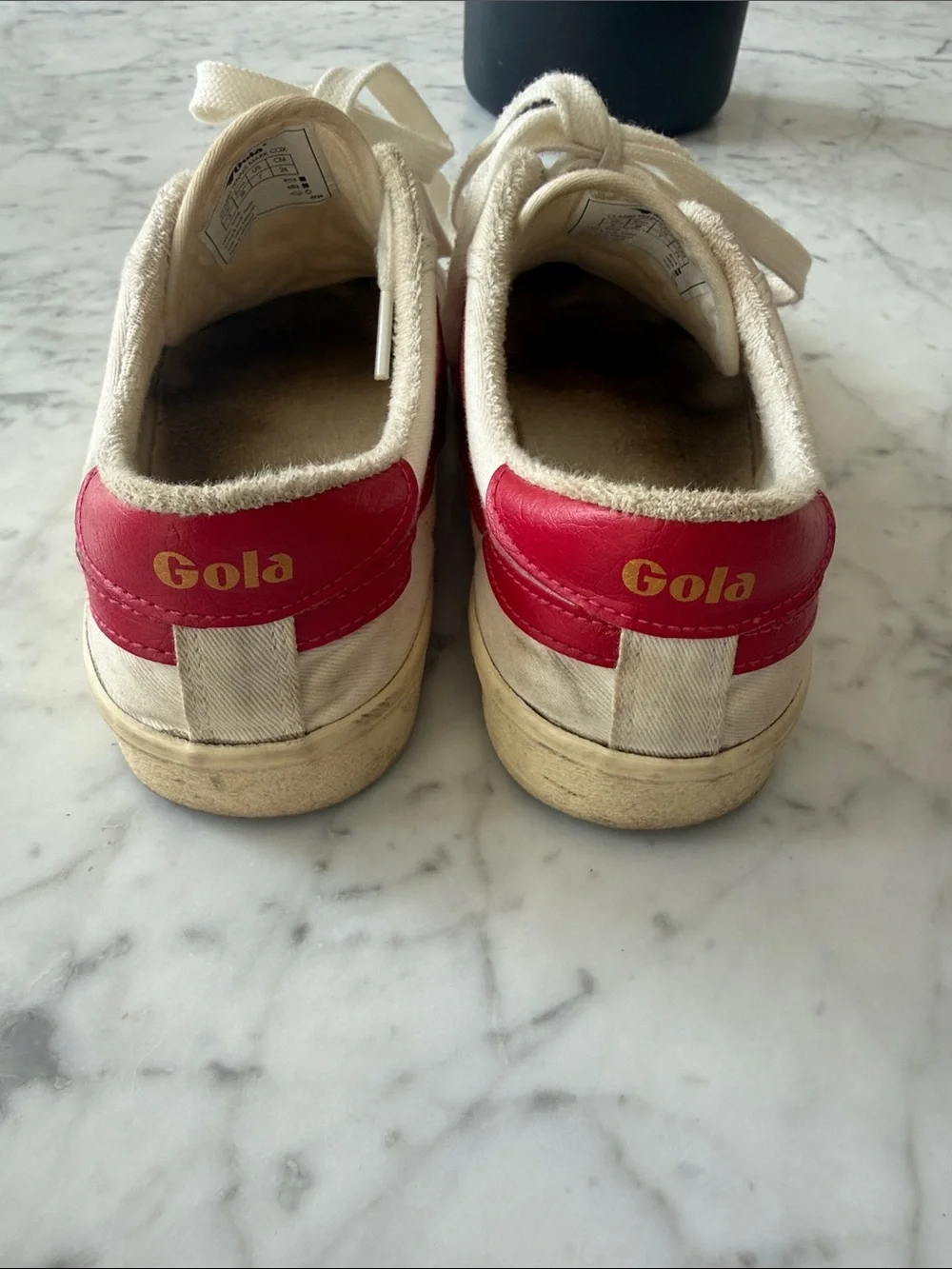 Gola mark cox women’s tennis White Sneakers with Red Stripe Accent